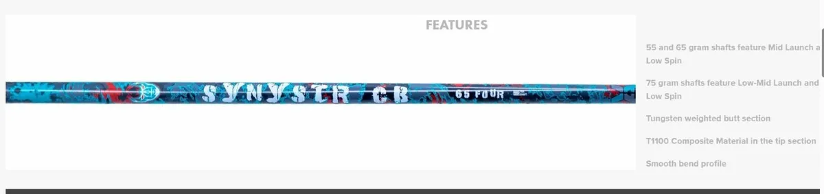 VA COMPOSITES SYNYSTR CB 65 X-Flex Driver Shaft - Image 4