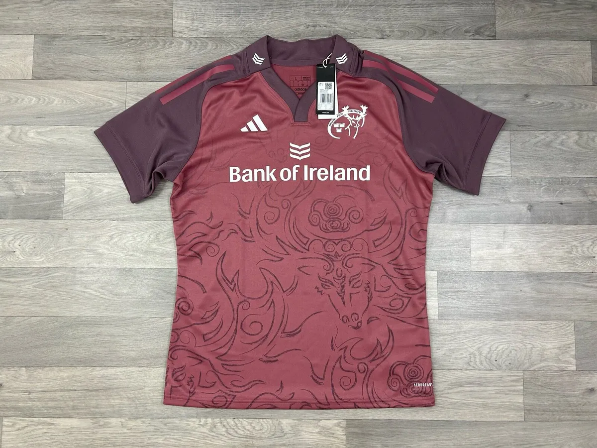 NEW Adidas Munster Rugby Jersey Shirt Mens Large - Image 1