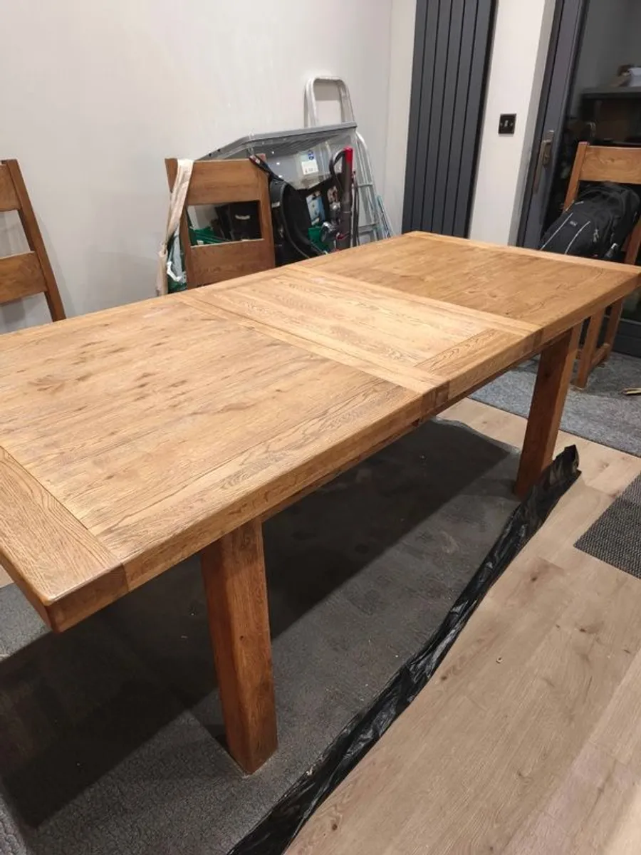 Beautiful Convertible Solid Oak Dining Table - Image 2