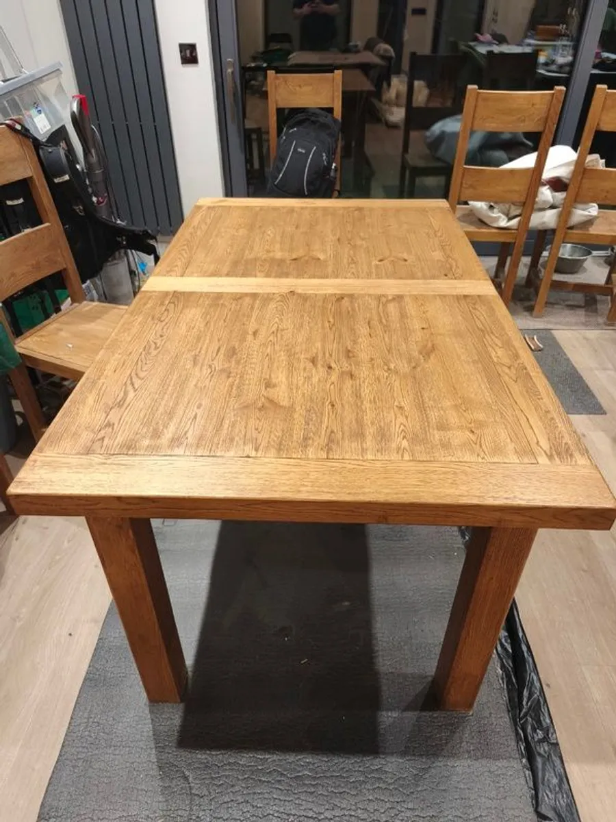 Beautiful Convertible Solid Oak Dining Table - Image 4