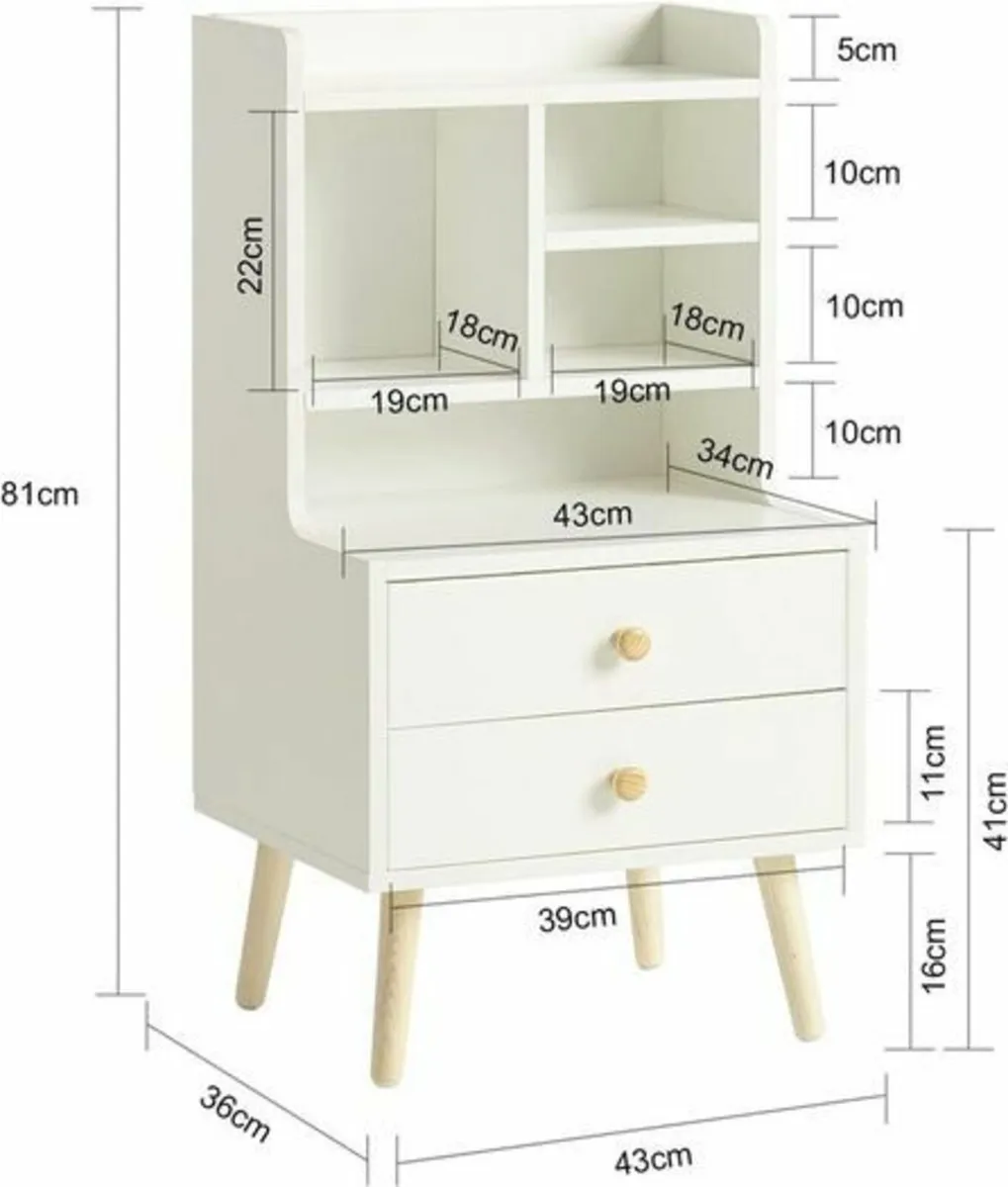 White Bedside Table Unit - Image 4