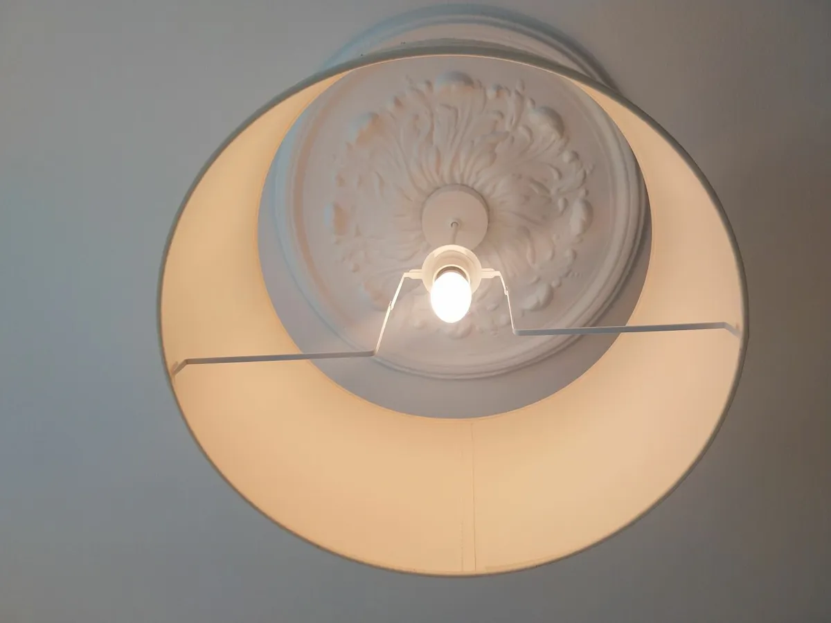 2 x Cream Lampshades - Image 3