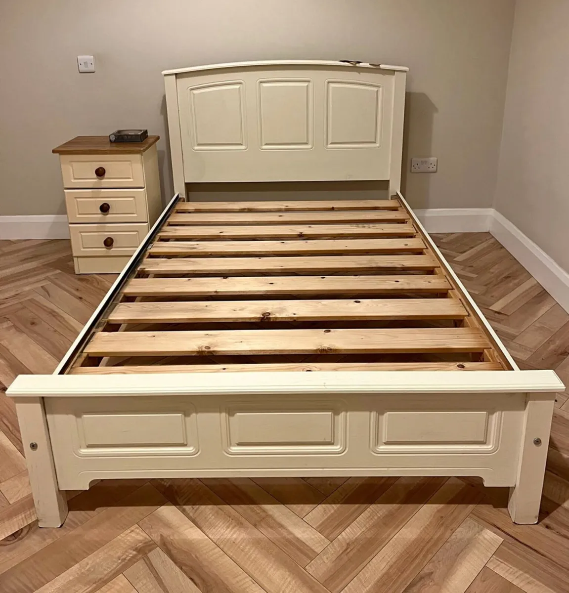 Beautiful Cream 4 Foot Small Double Bed - Deliver