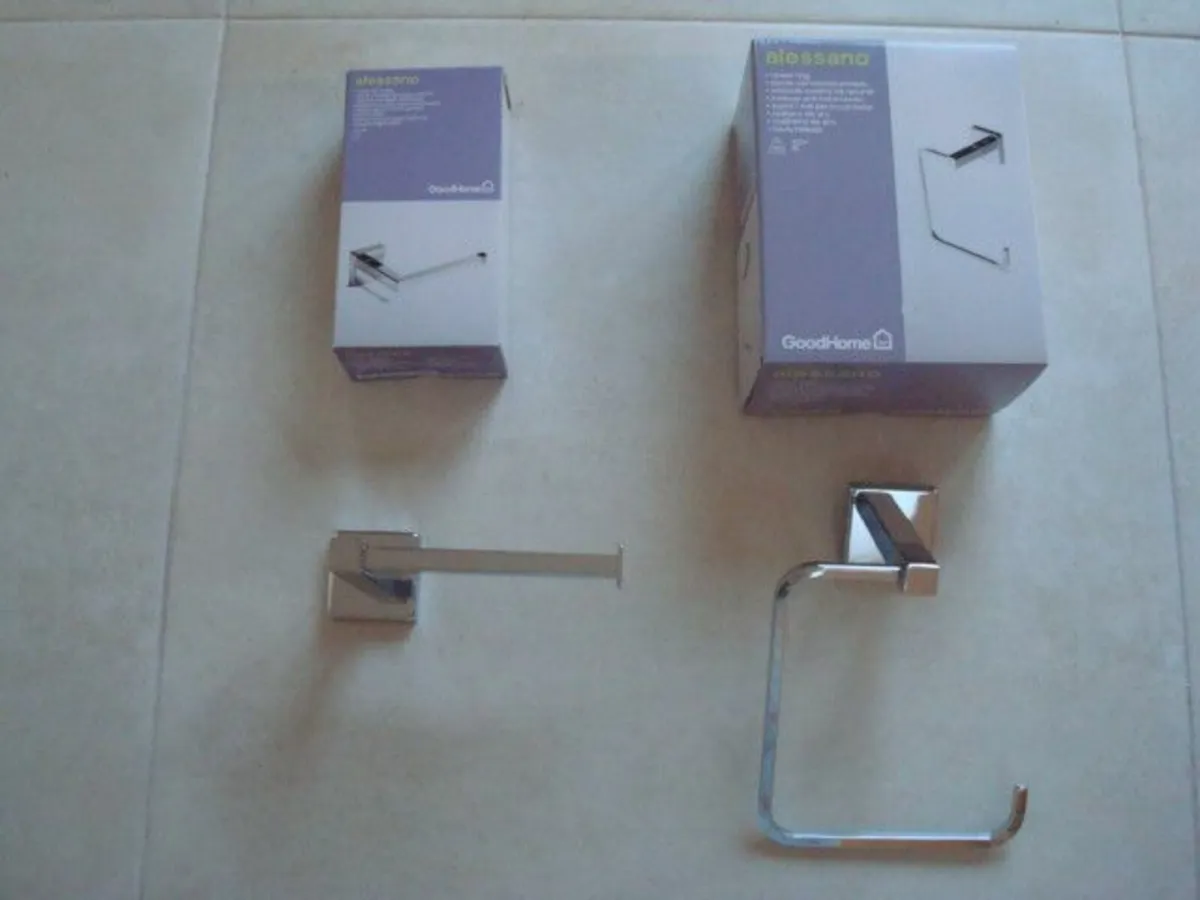 Towel Rail and Toilet Roll Holder Set - Image 1