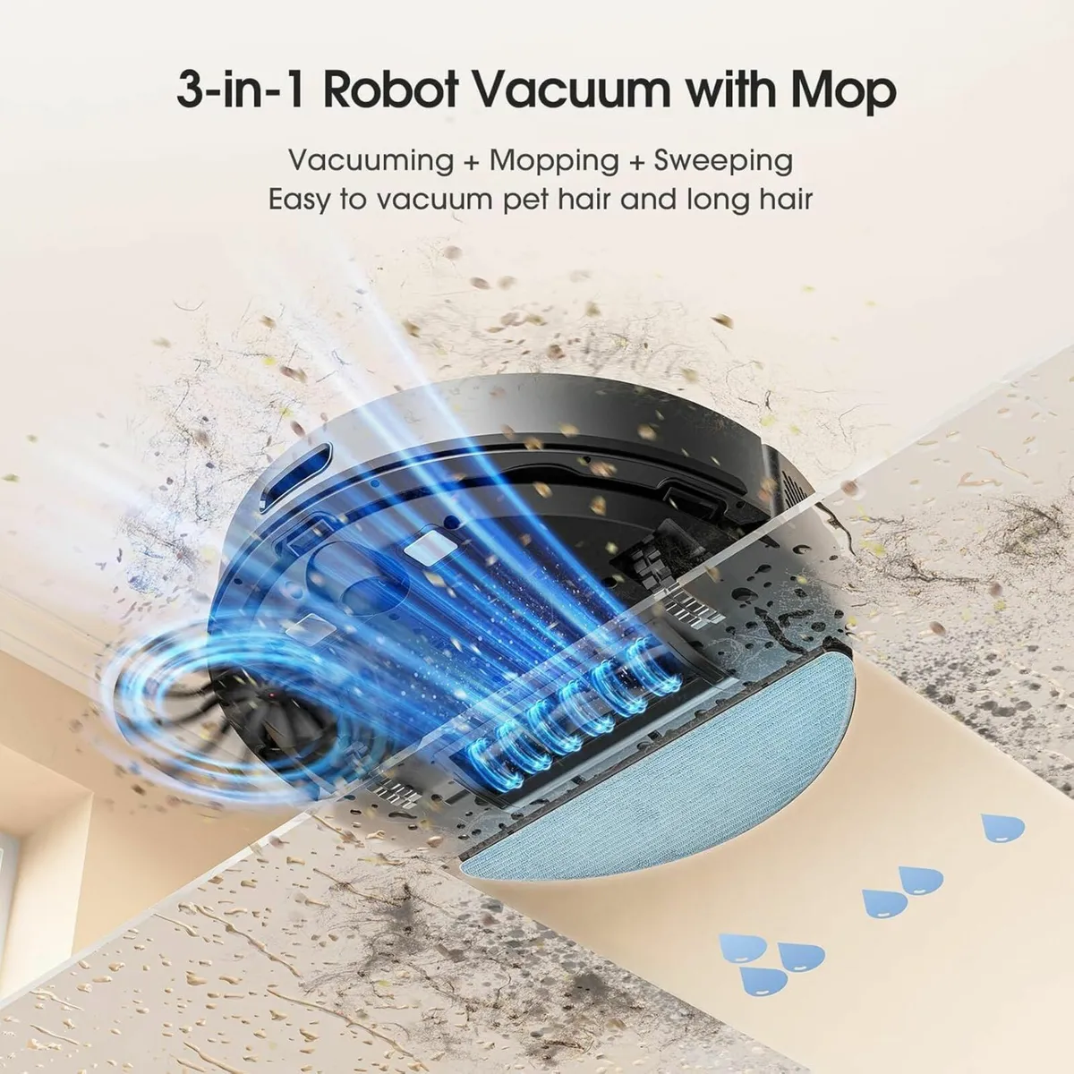 Robot Vacuum Cleaner Mop Pet Hair Carpet - Image 2