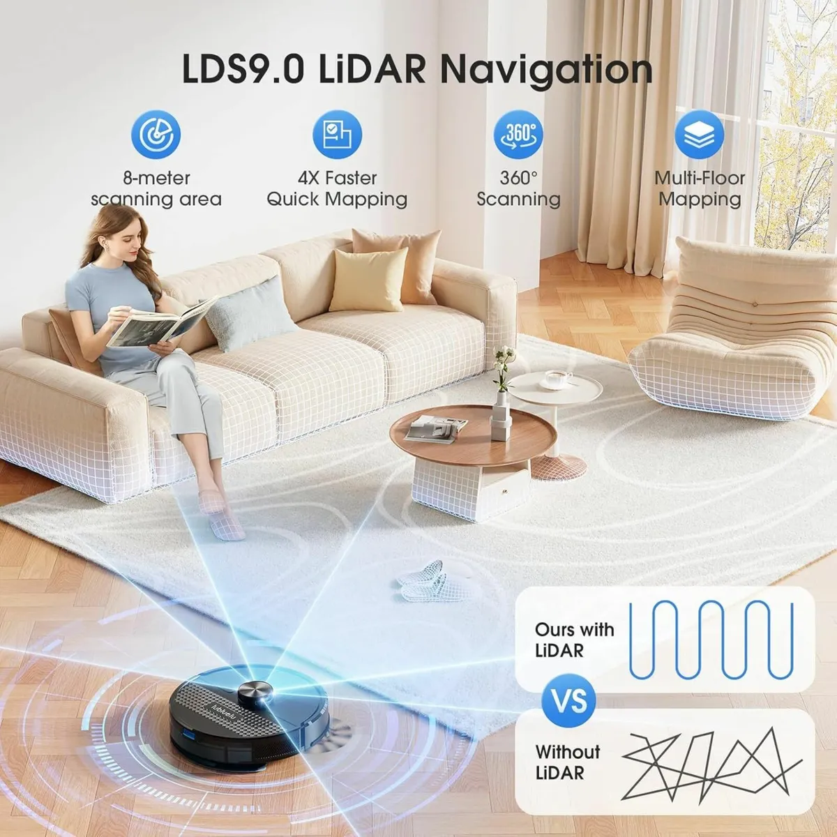 Robot Vacuum Cleaner Mop Pet Hair Carpet - Image 4