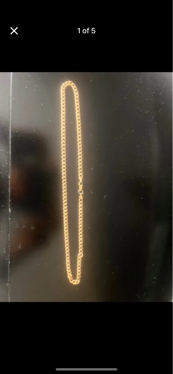9ct Yellow Gold Curb Chain - 5.3mm 20” - Image 1