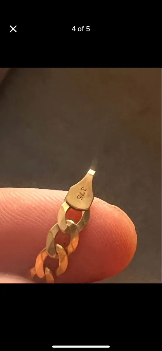 9ct Yellow Gold Curb Chain - 5.3mm 20” - Image 4