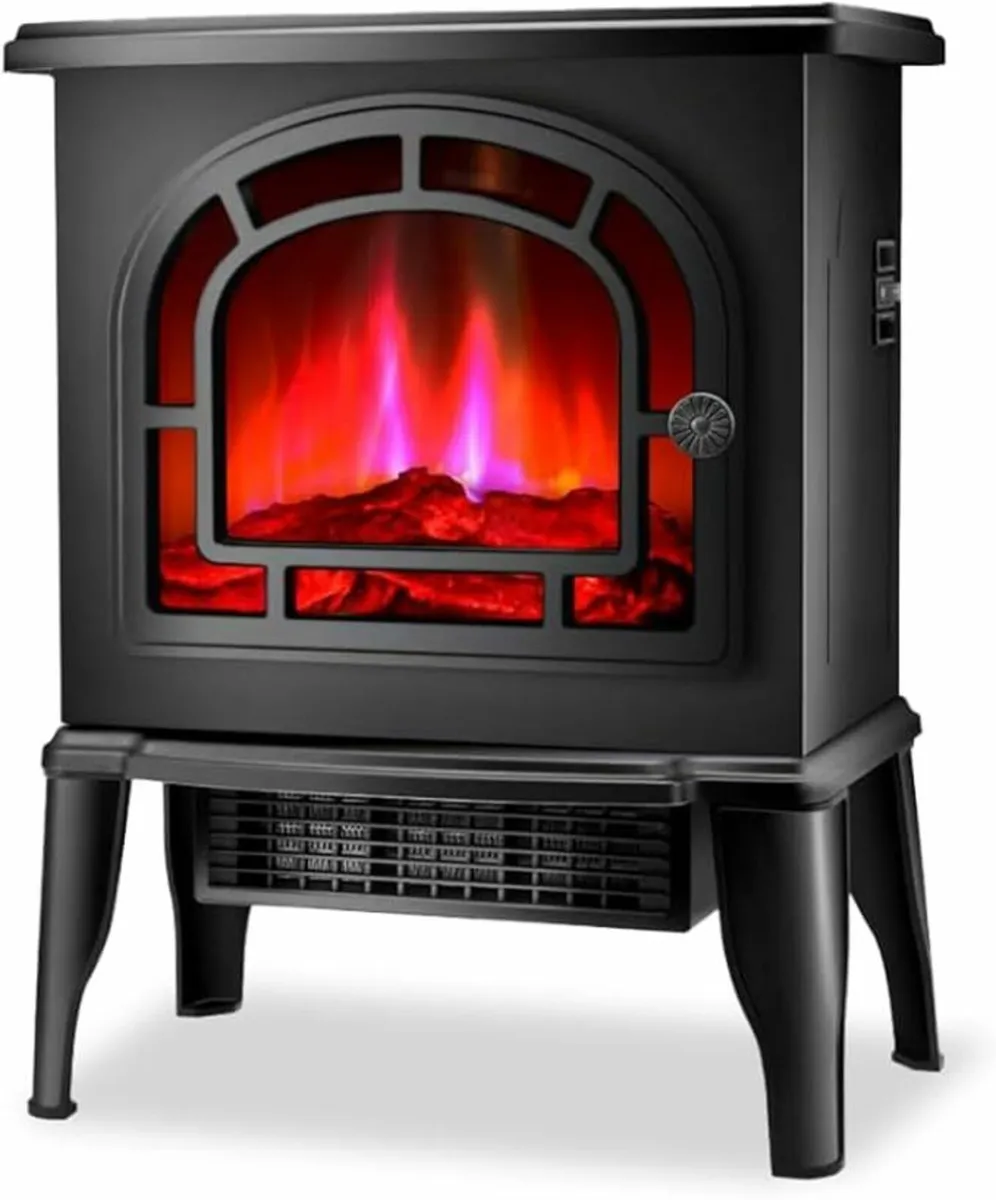 Electric Fireplace Heater Realistic Flame Effect - Image 1