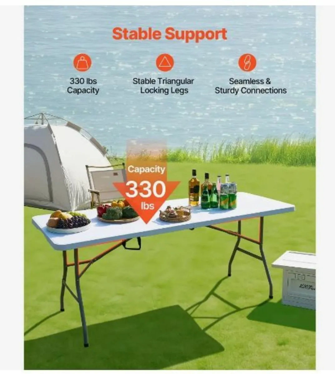 Folding Table, 6 Ft Heavy - Image 4