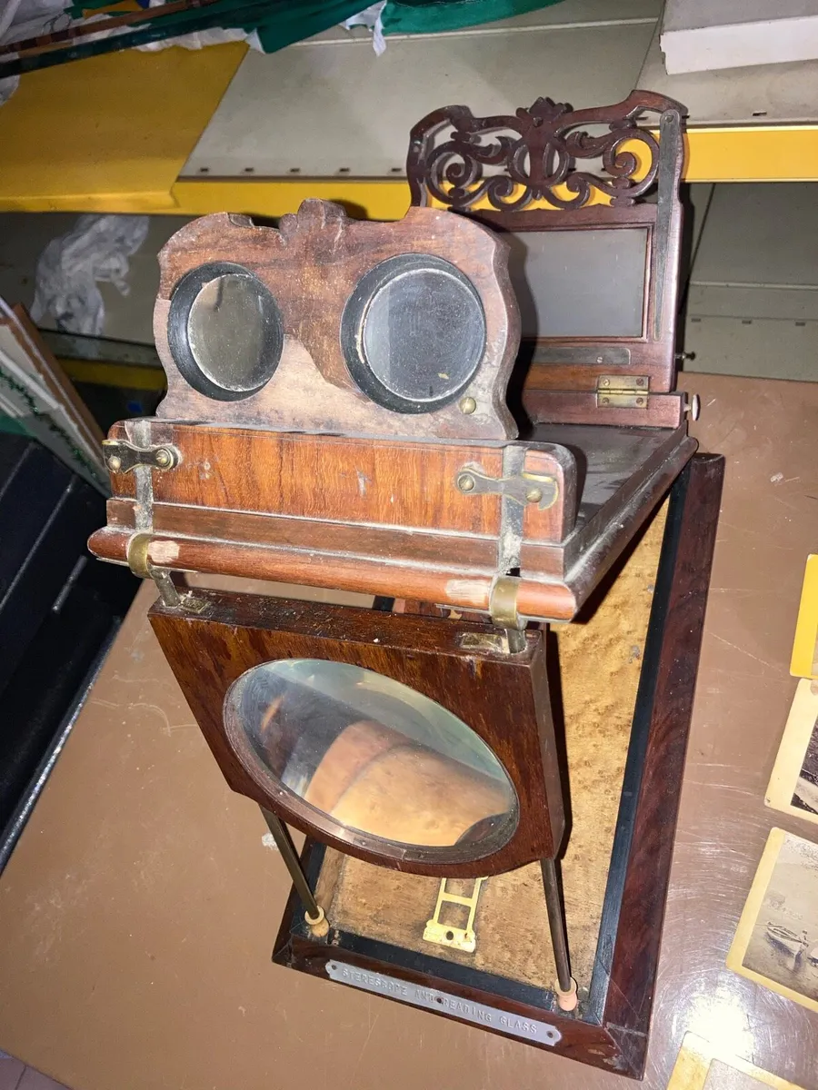 19th century mahogany stereoscope viewer - Image 3