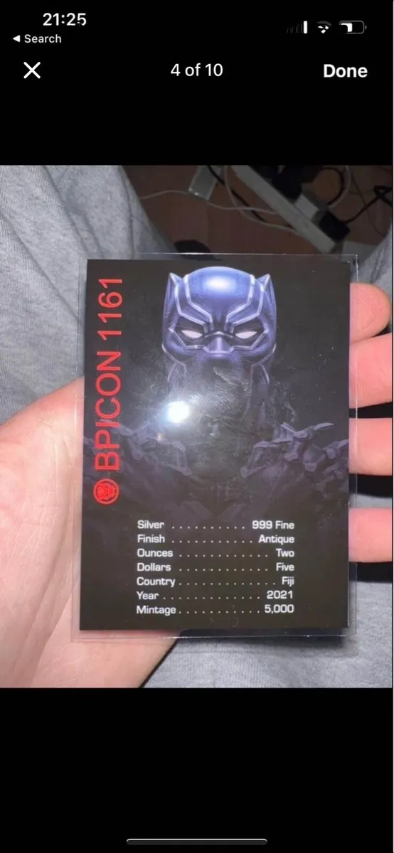 Fiji 2021 Marvel ICON SERIES Black Panther 2oz - Image 4