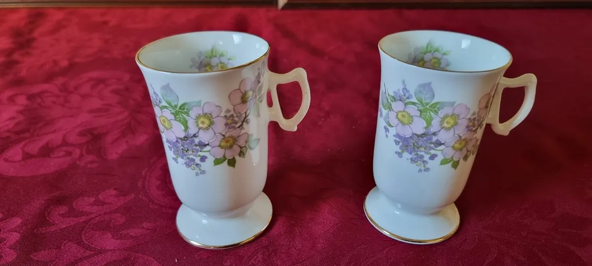 2Pc.Royal Tara IrishBlossoms BoneChina Footed Mugs - Image 2