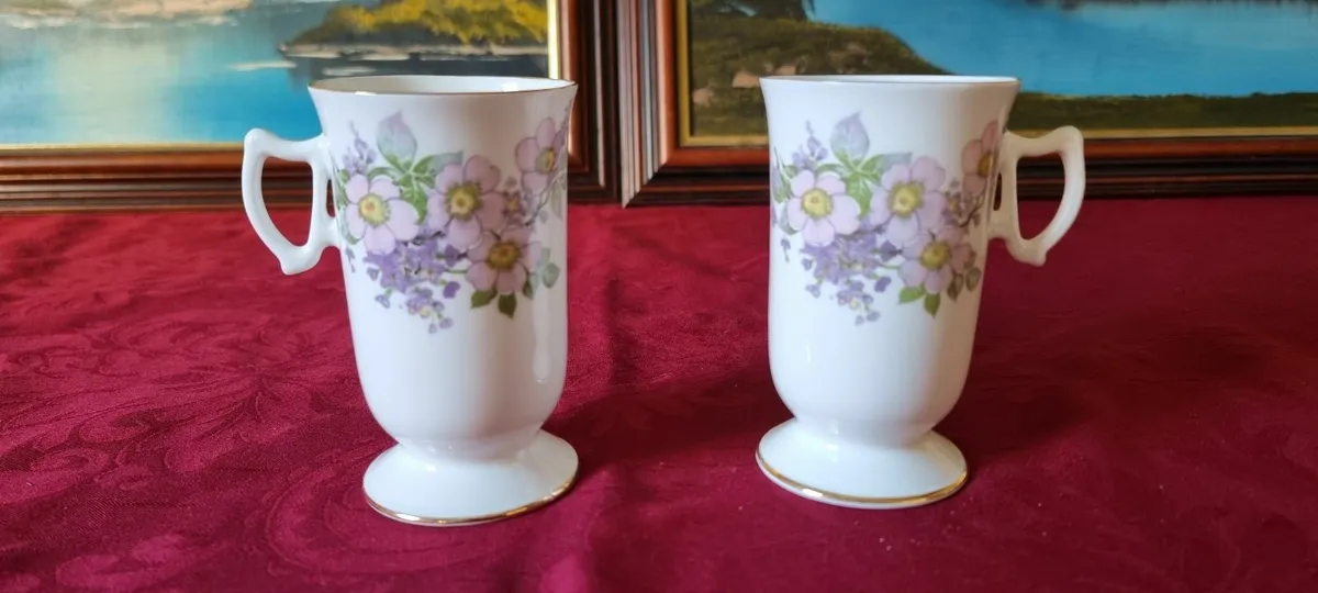 2Pc.Royal Tara IrishBlossoms BoneChina Footed Mugs - Image 3