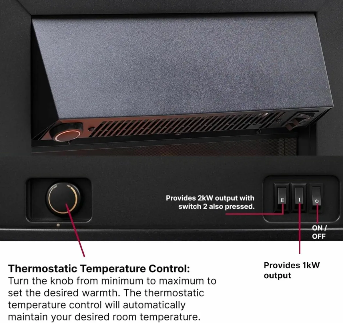 Optiflame Inset or Freestanding Electric Fire LED - Image 4