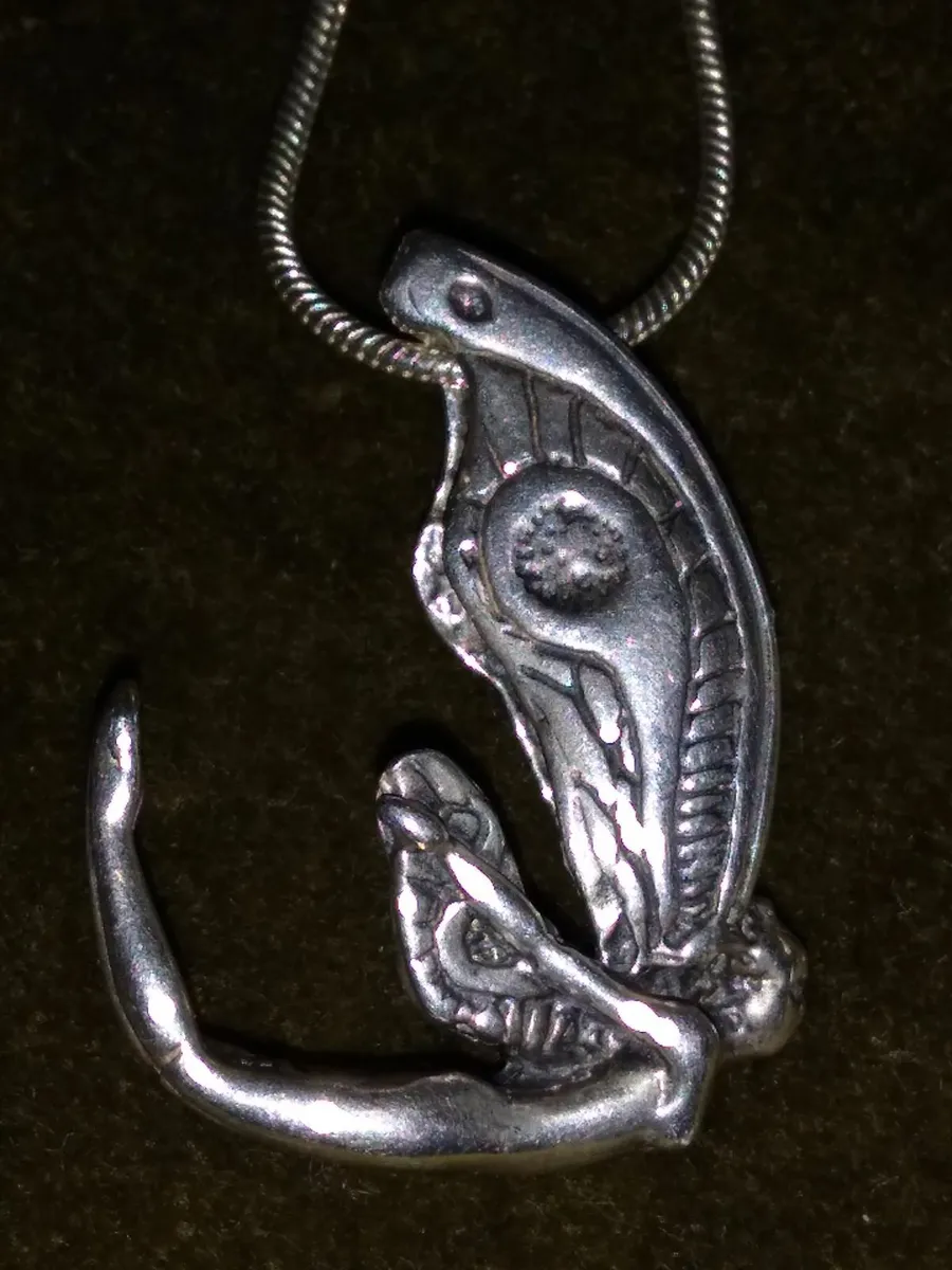 Vintage 925 Silver Chunky 3D Fairy Necklace - Image 1
