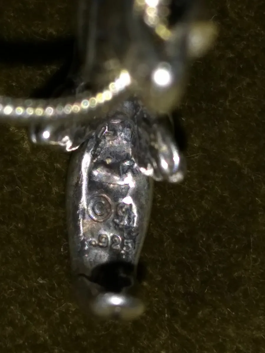 Vintage 925 Silver Chunky 3D Fairy Necklace - Image 3