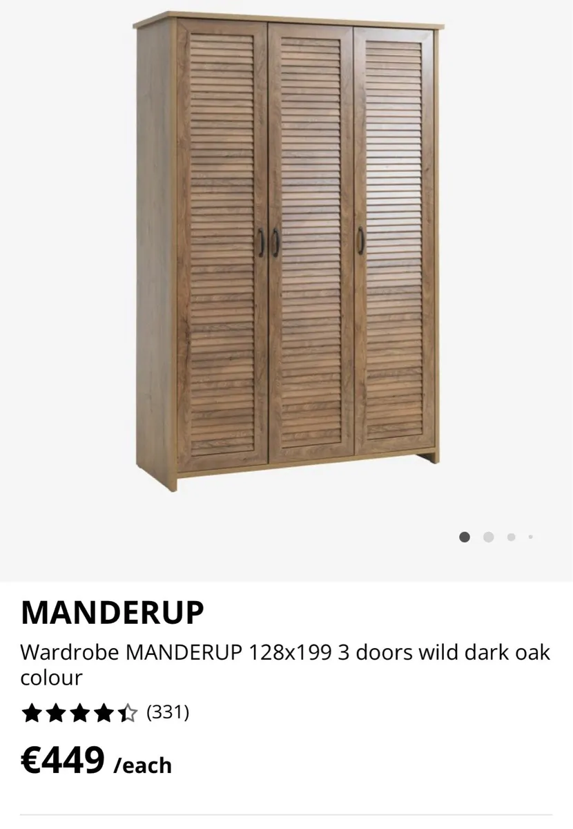 Jysk 3 door wardrobe - Wild Oak - New in boxes - Image 2