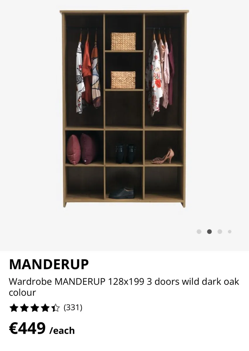 Jysk 3 door wardrobe - Wild Oak - New in boxes - Image 4