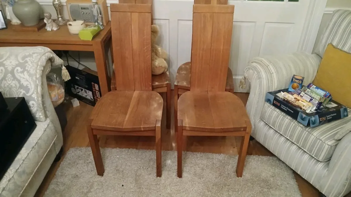 Solid teak timber chair set of 4 - Image 1