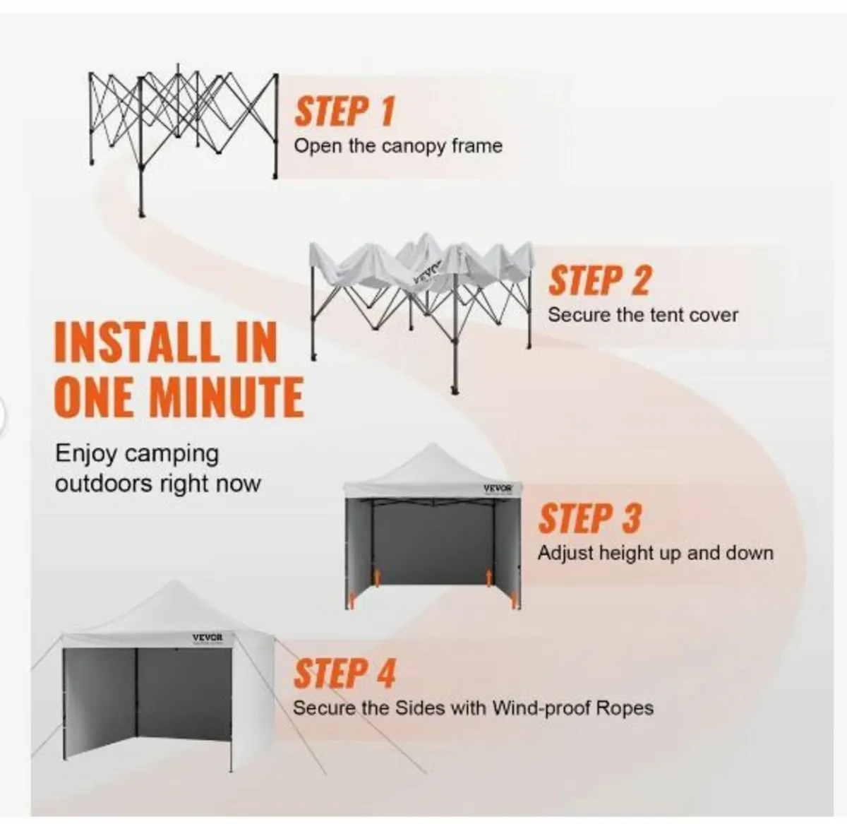 Pop Up Canopy Tent Outdoor Gazebo - Image 2