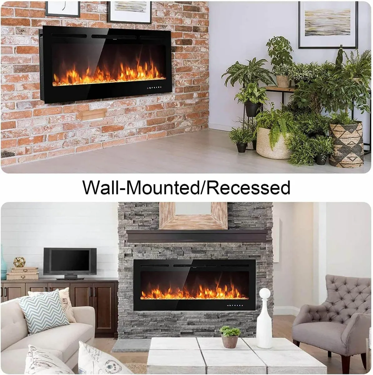 Electric Fireplace Touch Screen Color Flame 102CM - Image 1