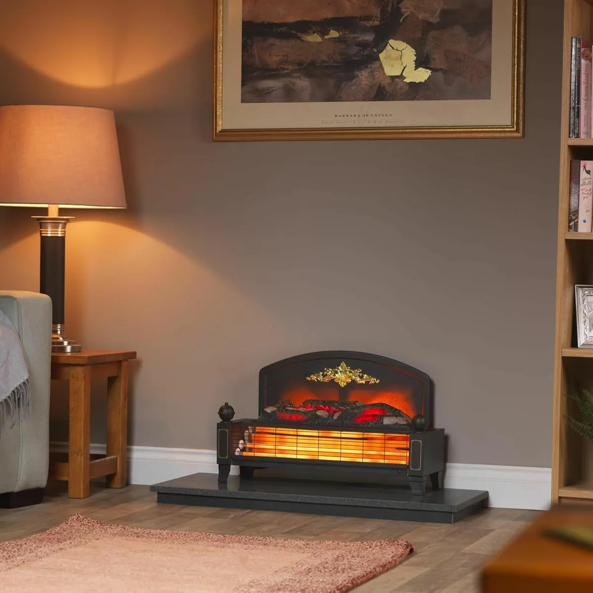 Radiant Bar Fire Traditionally Styled Freestand - Image 3