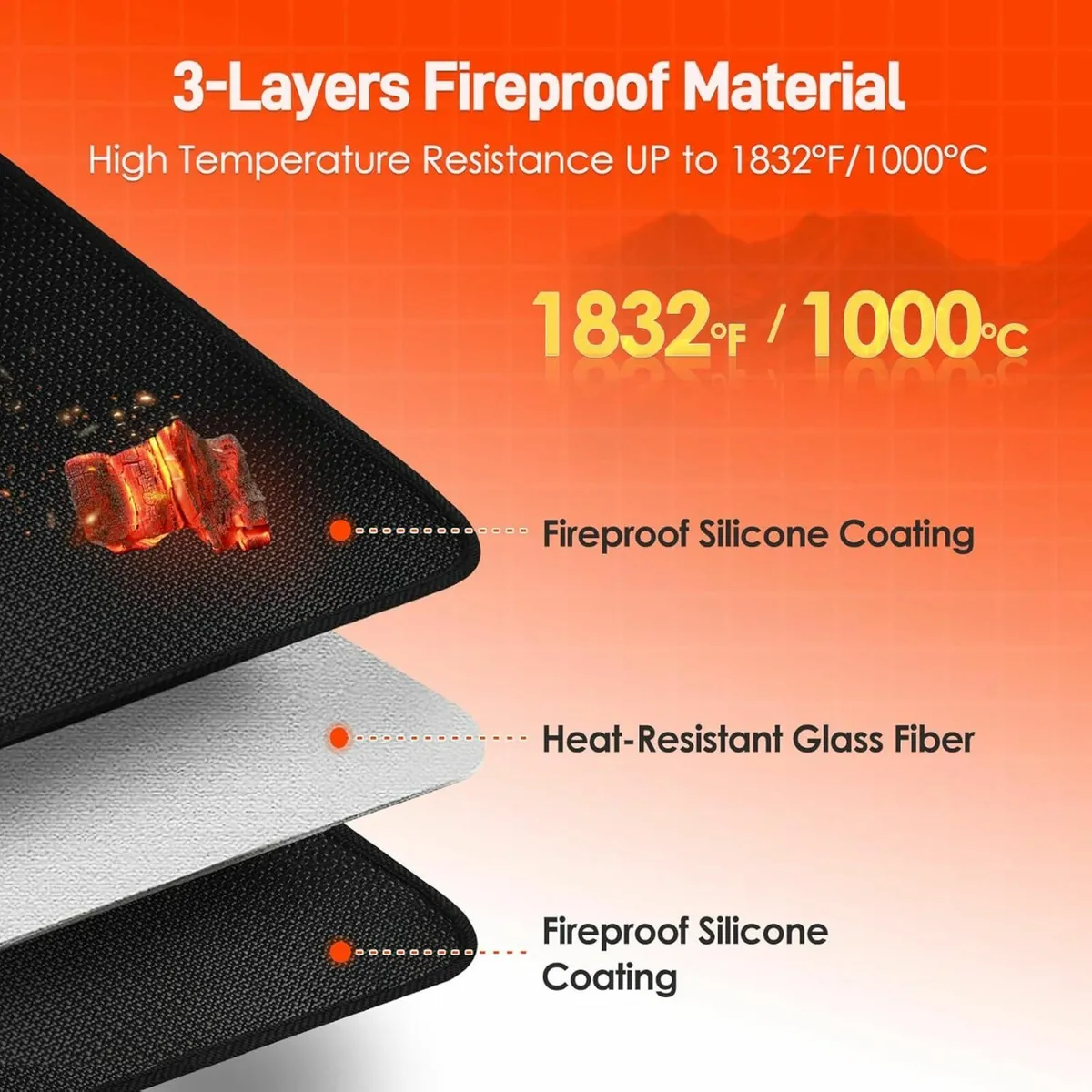 Hearth Rugs Fireplaces Fire Resistant 100x60cm - Image 2