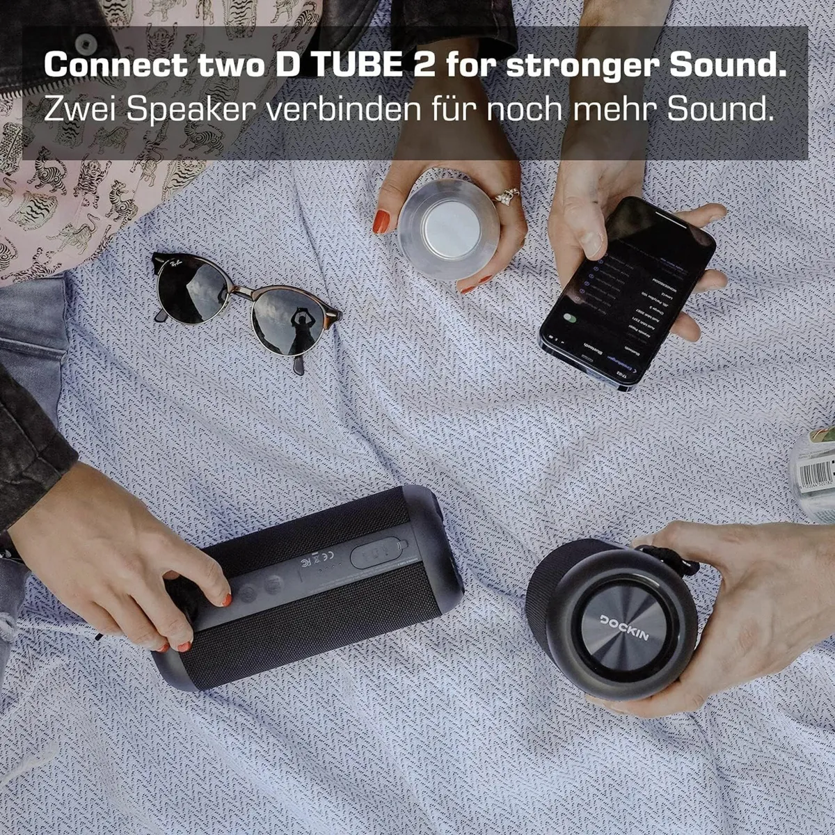 DOCKIN® D Tube 2 Waterproof Bluetooth Speaker - Image 2