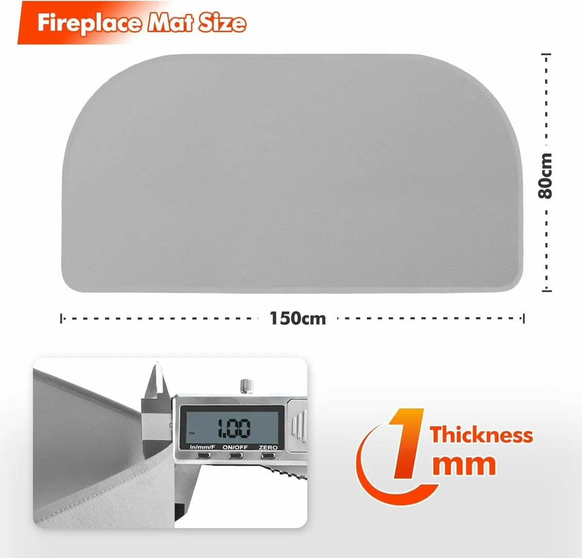 Hearth Rugs Fireplaces Fireproof 150x80cm - Image 2