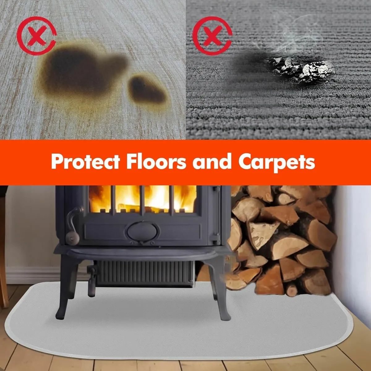 Hearth Rugs Fireplaces Fireproof 150x80cm - Image 3