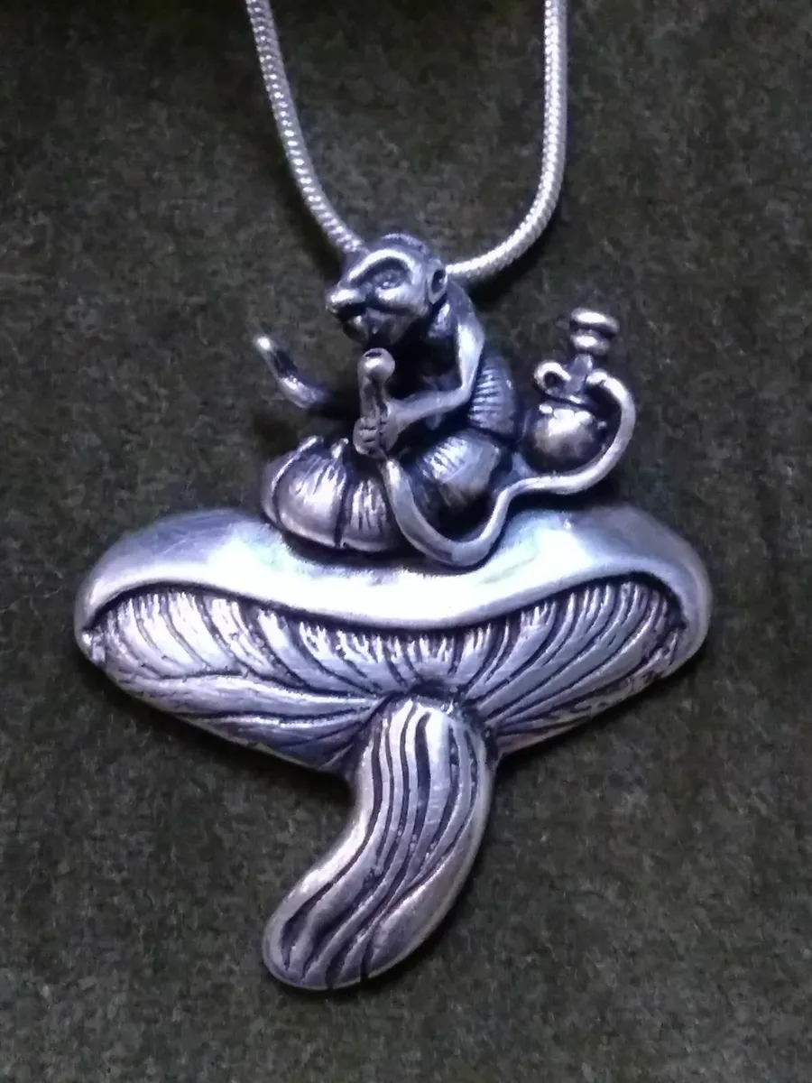 Designer 'Marty Magic' 925 Silver Mushroom Necklac - Image 1
