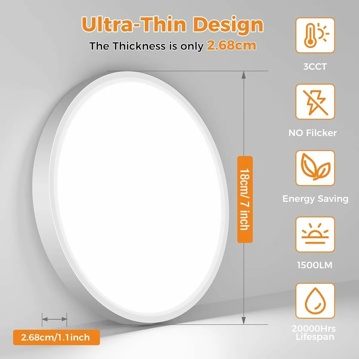 Bathroom Light, 3000K/4000K/6500K 3 Color - Image 3