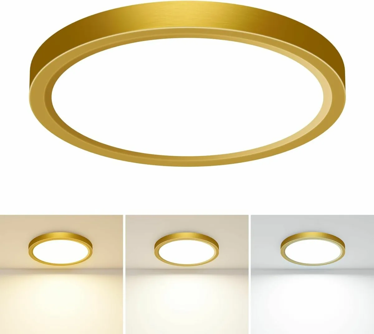 3000K/4000K/6500K 3 Color Ceiling 18CM(Gold) - Image 1