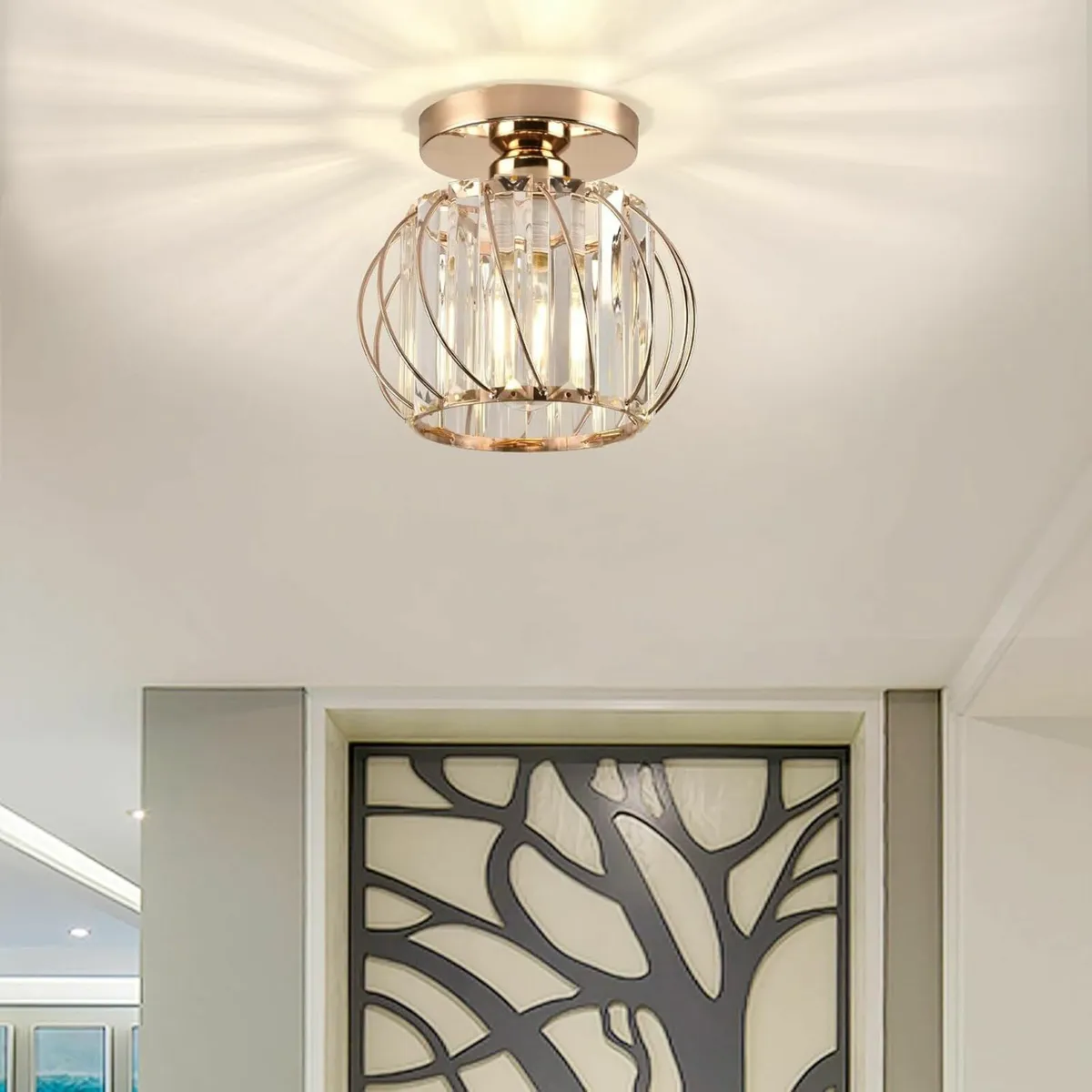 Chandelier Crystals Ceiling Lighting Gold - Image 3