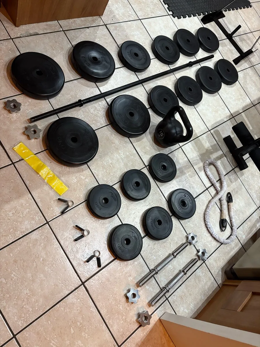 PERFECT WEIGHT BENCH, LEG, WEIGHTS, BARS, STAND!! - Image 2