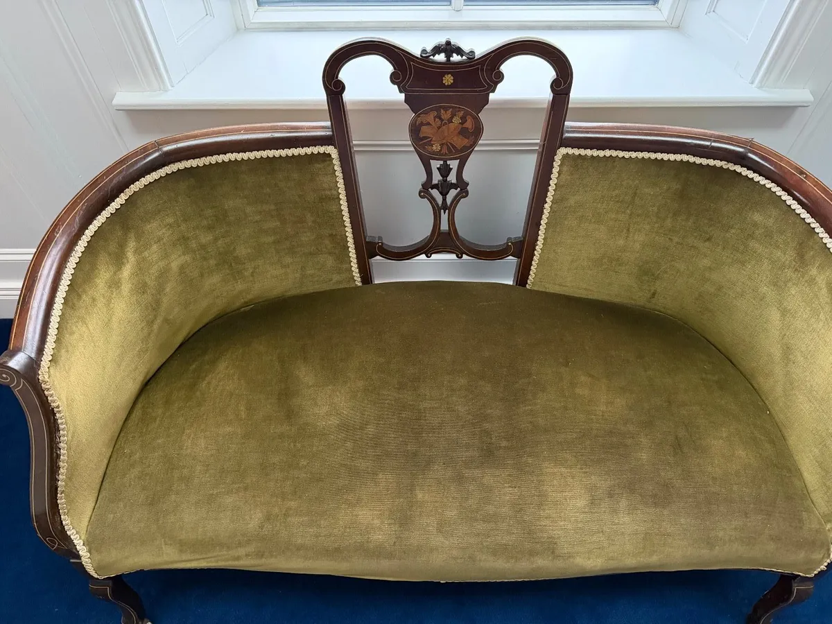 Antique Biedermeier-style loveseat - Image 4