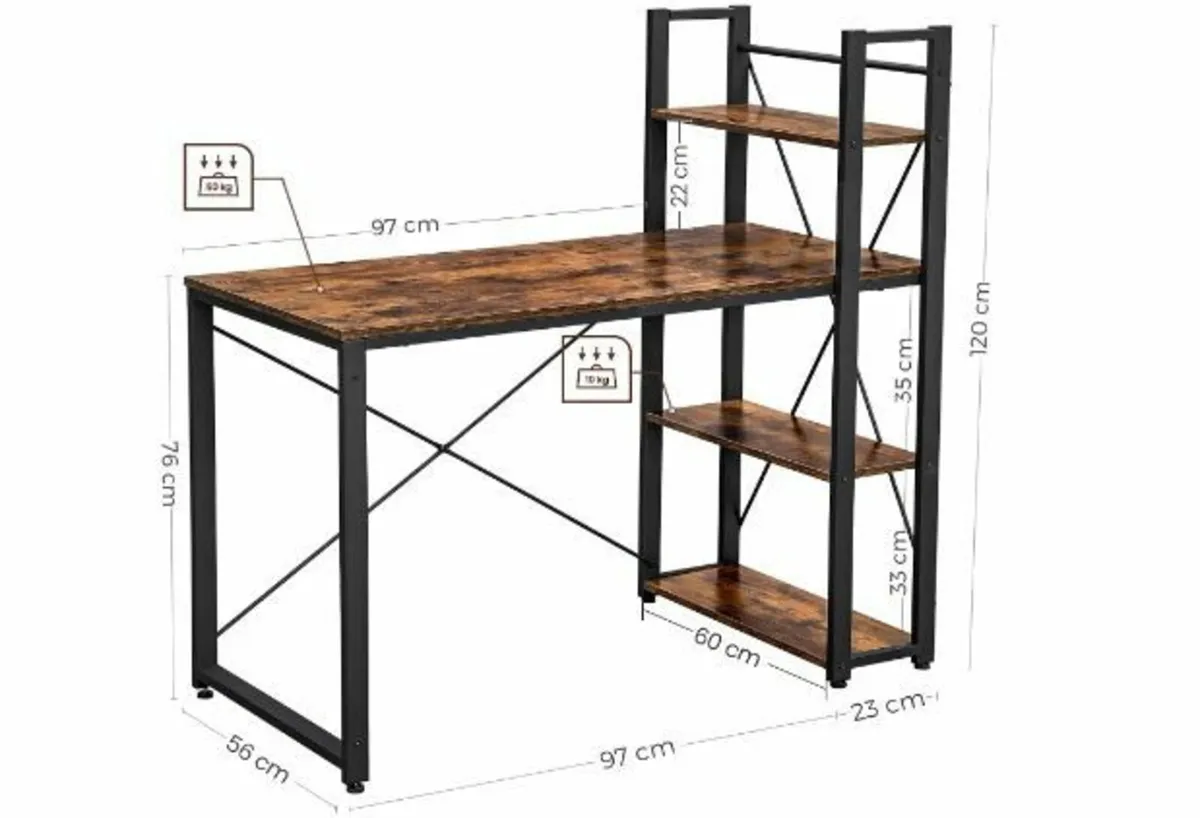 Desk 120cm long Computer Desk - Image 3