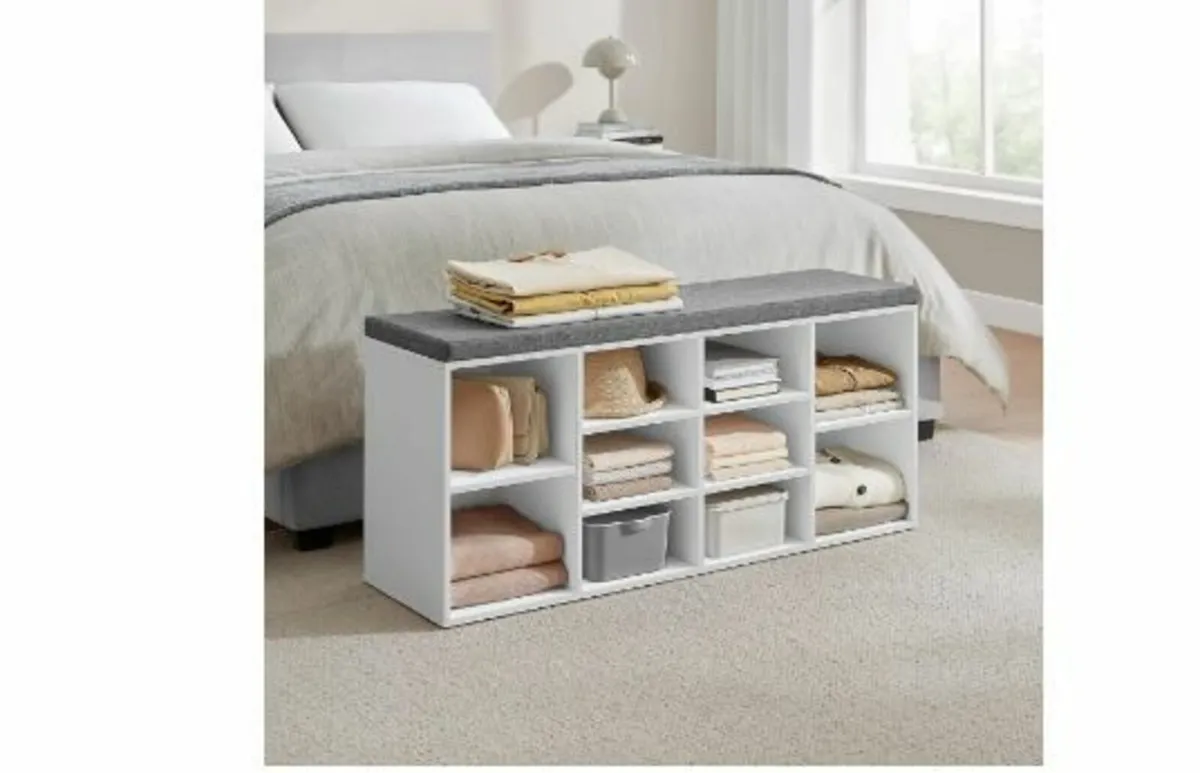 Shoe Bench, Shoe Rack with Seat - Image 4