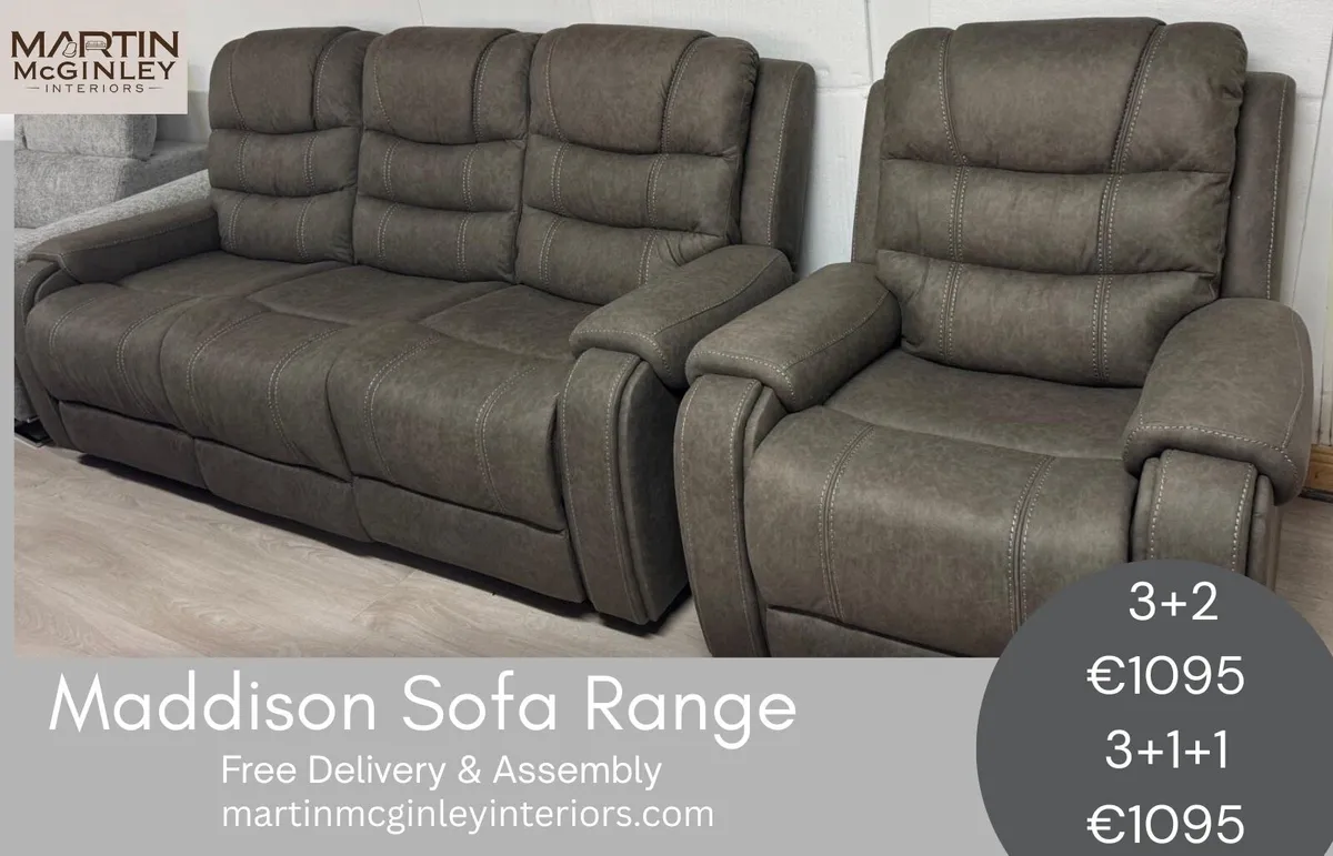 New Maddison Sofa Range Free Delivery - Image 1