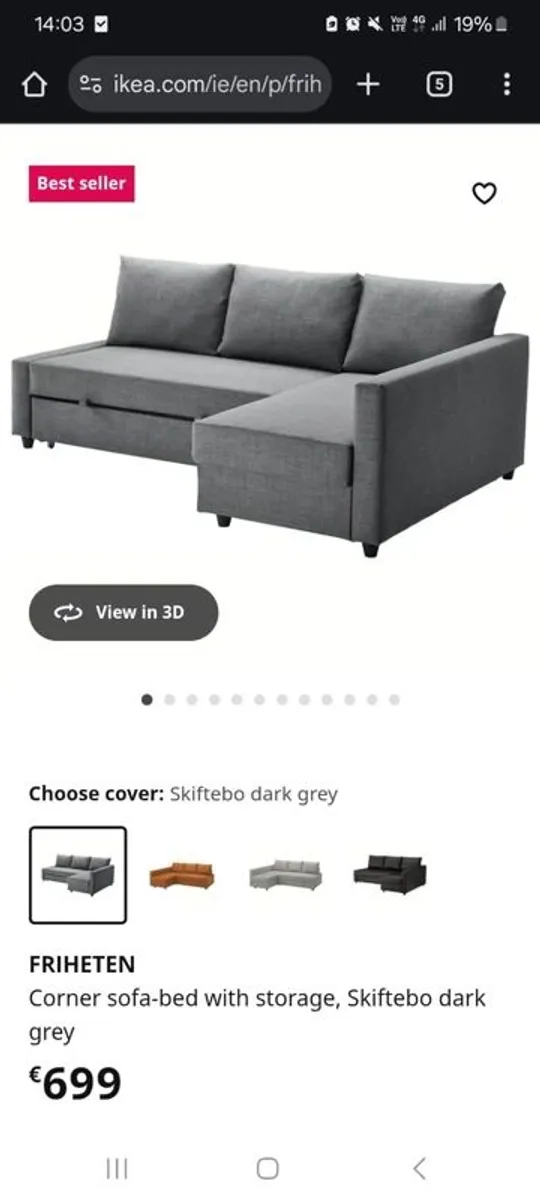 Ikea Sofa Bed Friheten - Image 3