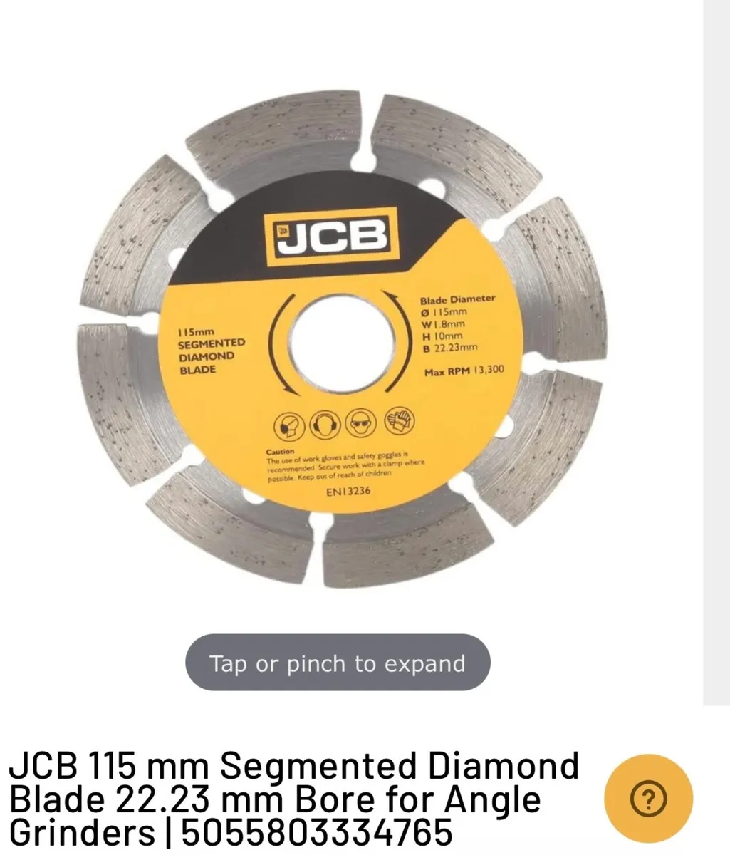 JCB diamond blades 4.5” 115m - Image 2