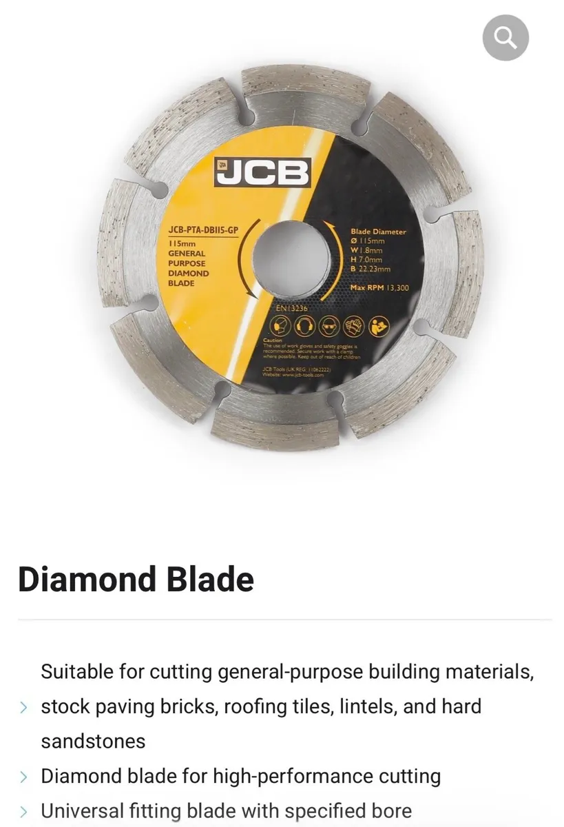 JCB diamond blades 4.5” 115m - Image 4