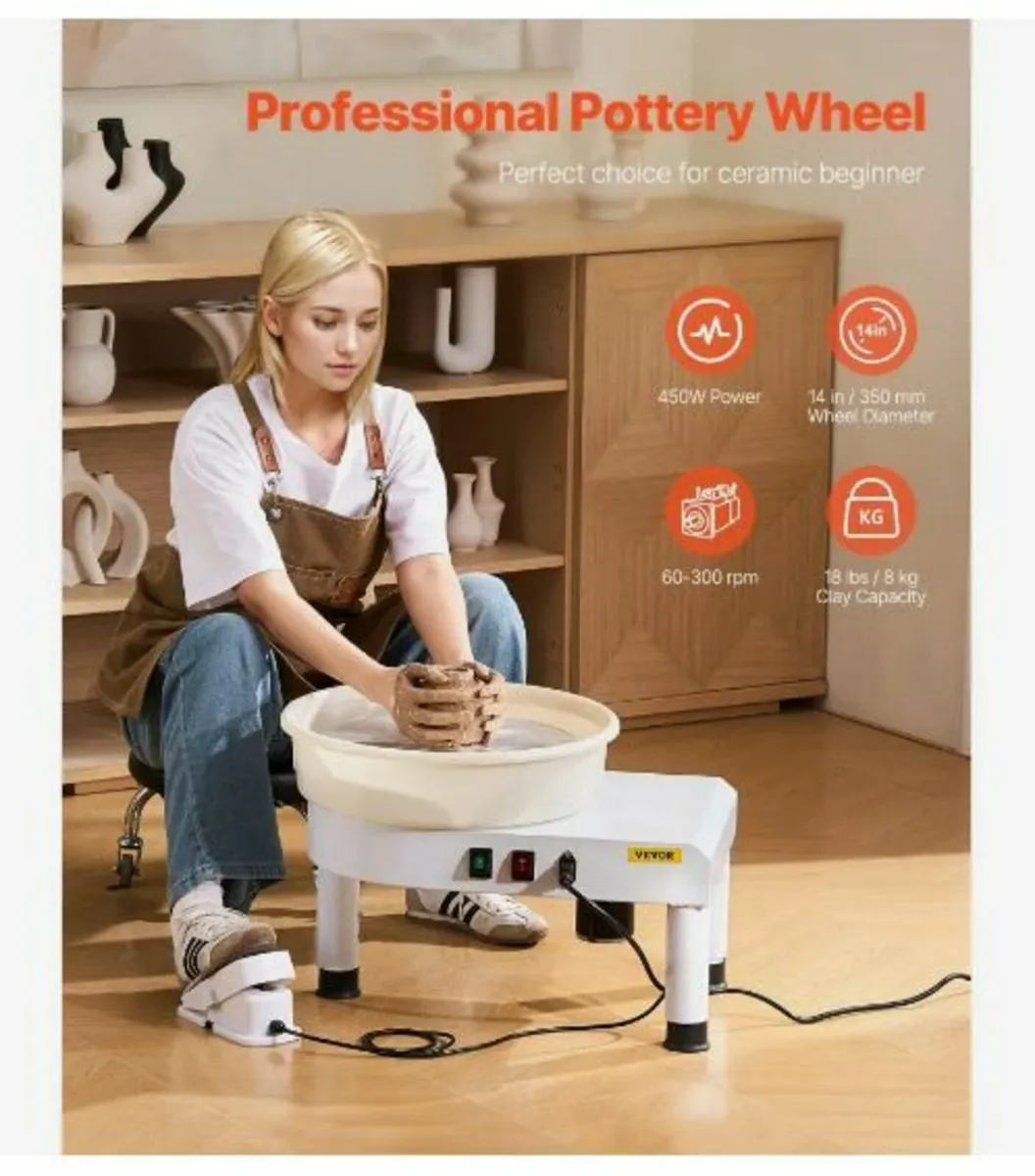 Pottery Wheel, 35 cm Ceramic Wheel Forming Machine - Image 2