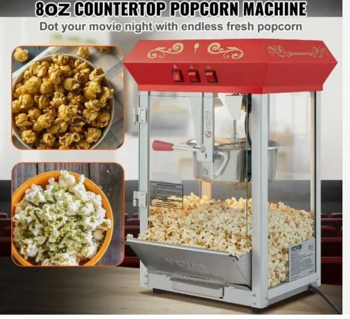 Popcorn Maker, 850W Popcorn Popper Machine - Image 3