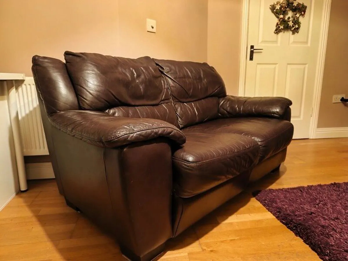 3 and 2 seater leather couches for sale - Image 1