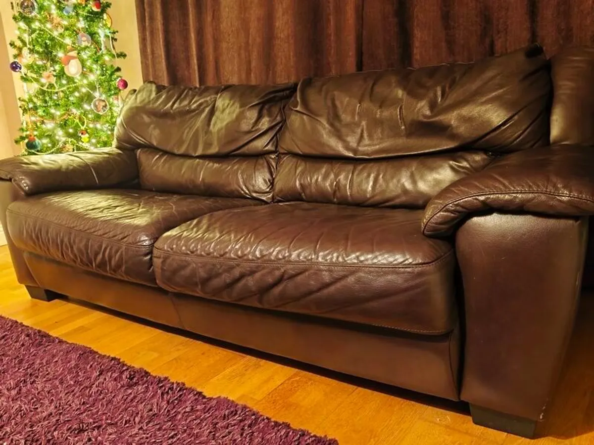 3 and 2 seater leather couches for sale - Image 2