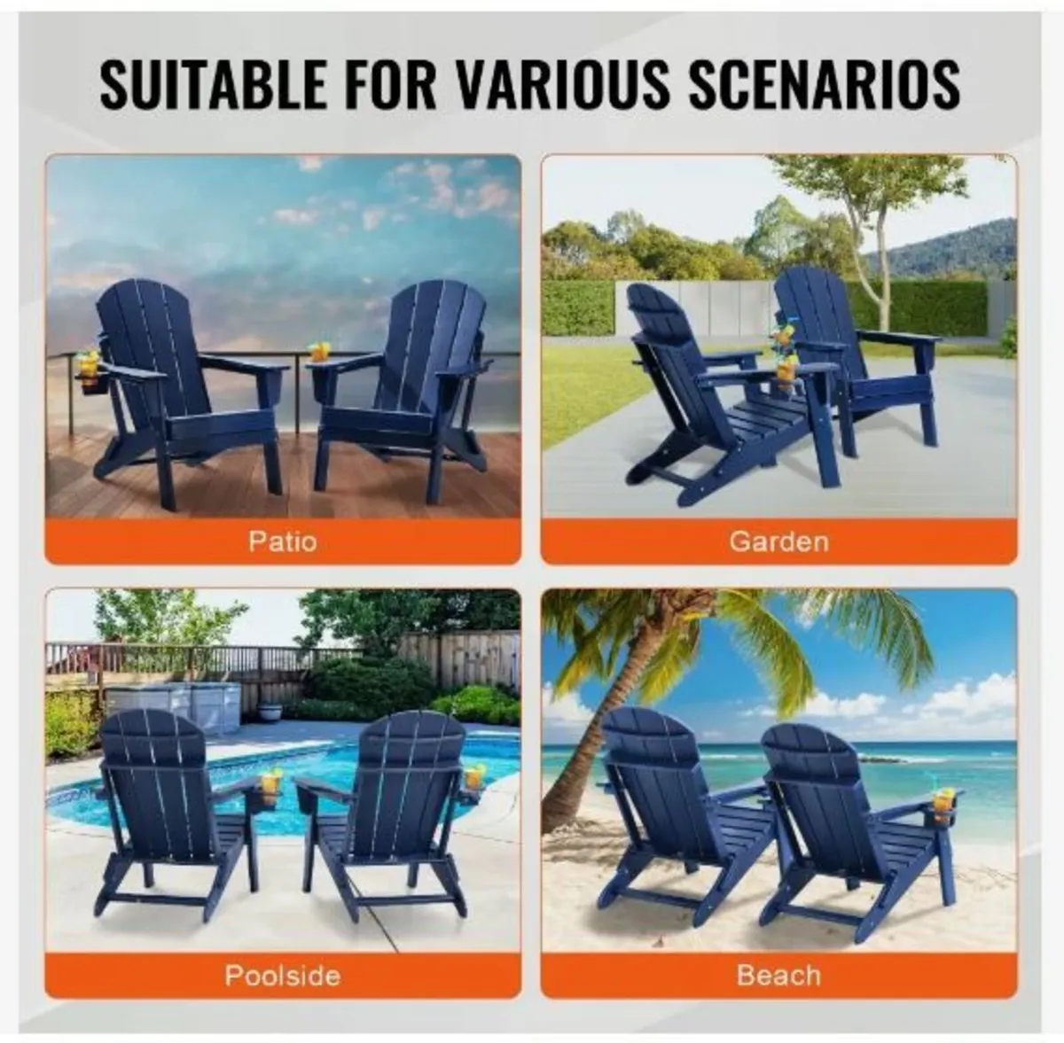 Adirondack Chair Plastic, Set of 2 - Image 4