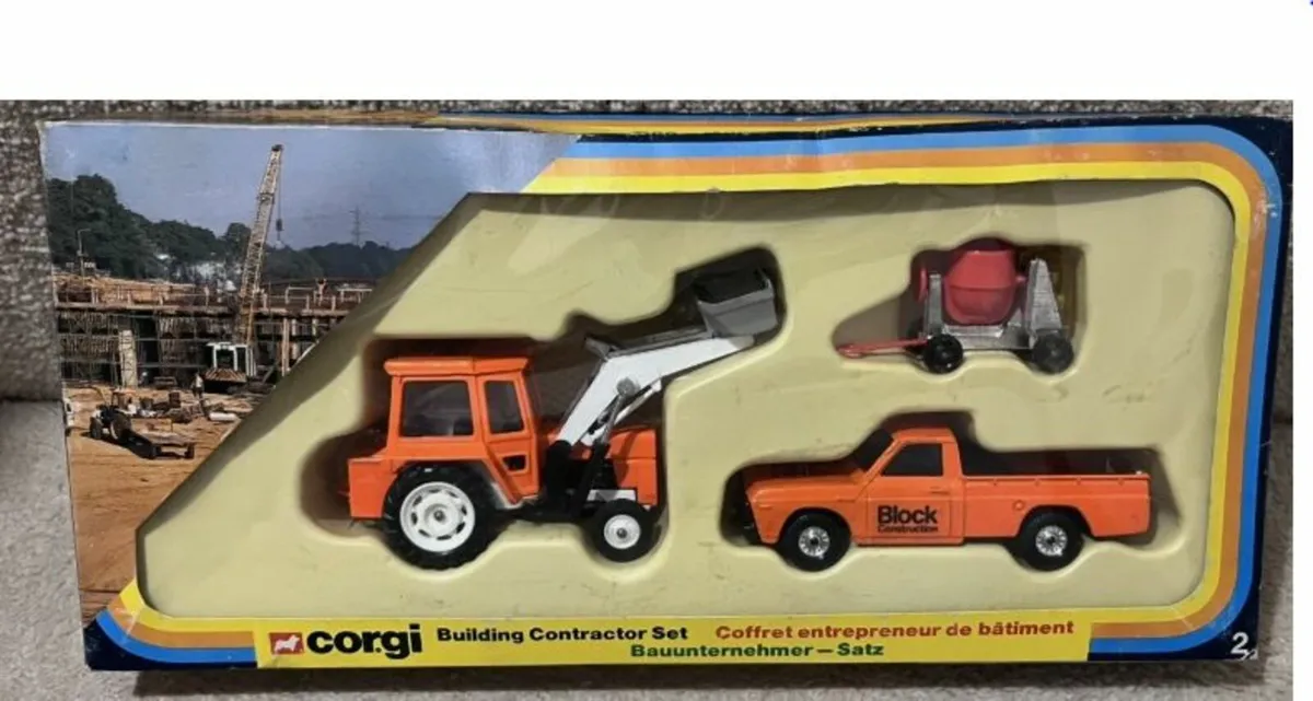 Corgi Massey Ferguson Tractor, Mazda & Cement Set - Image 1