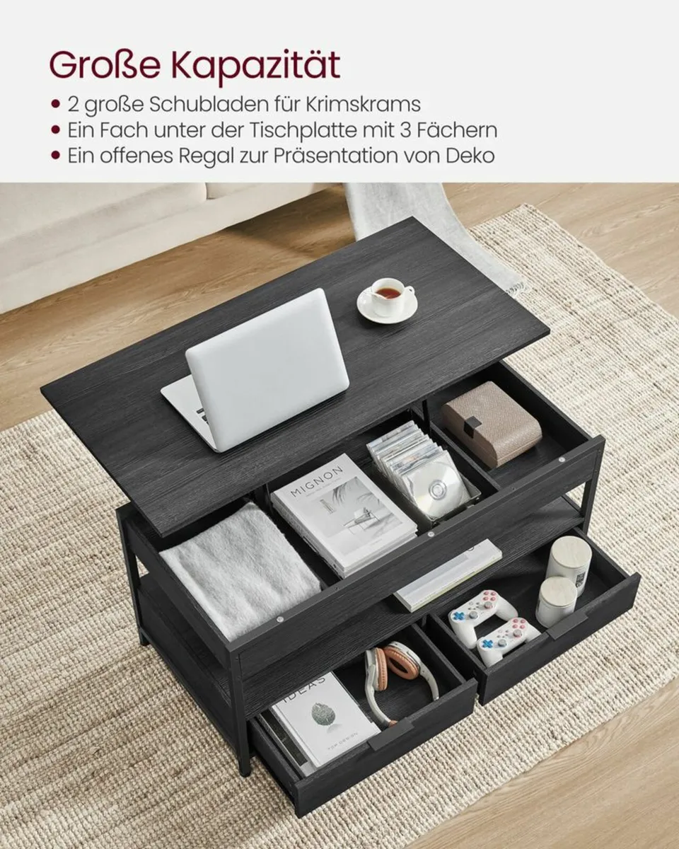 Lift-Top Coffee Table with Storage - Image 3